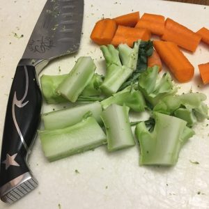 chopped veggies for rabbits