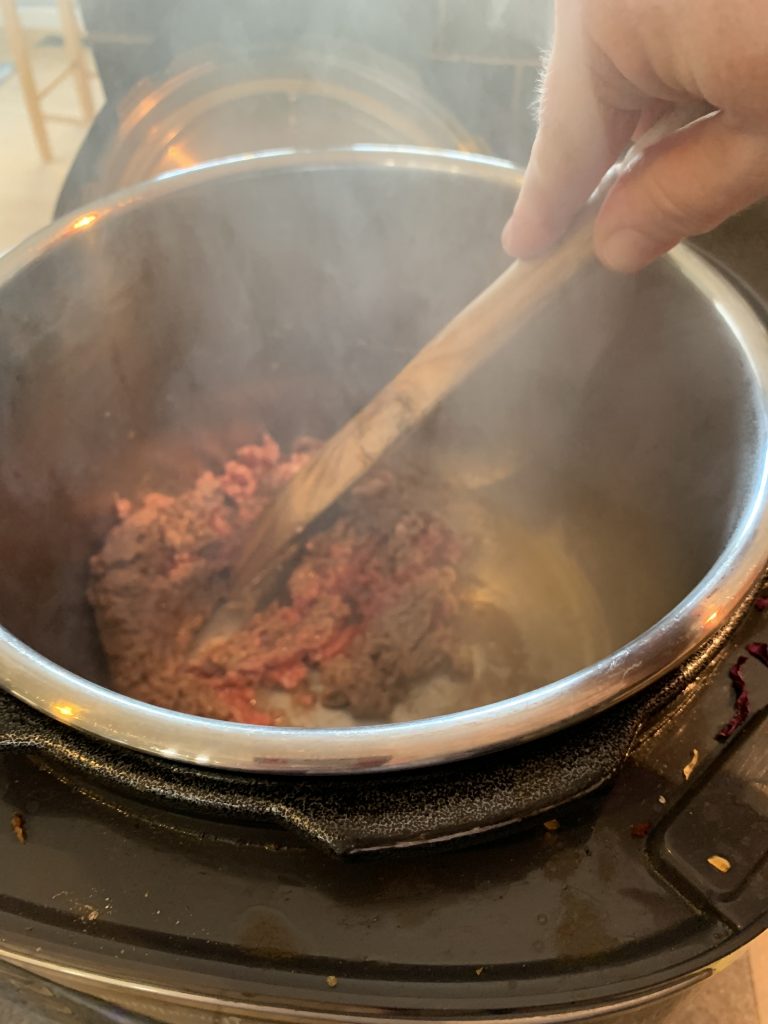browning ground beef for soup