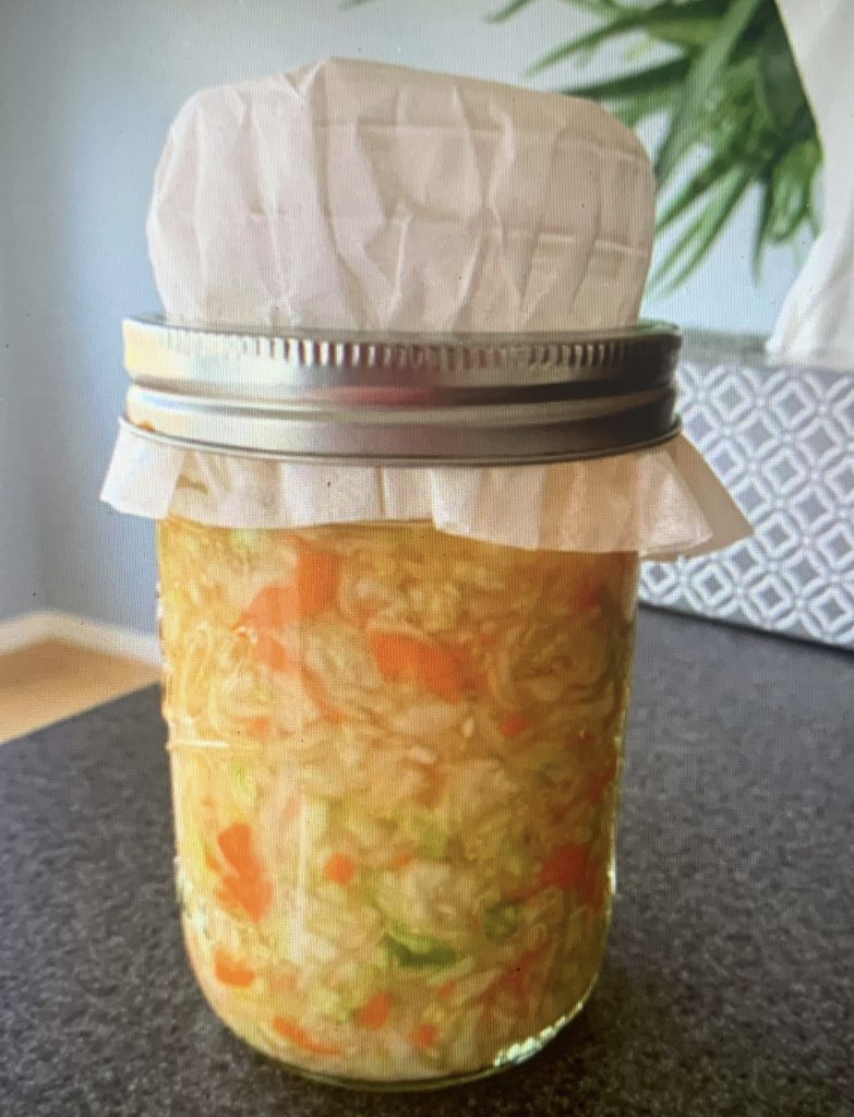 fermented cabbage and carrots for slaw