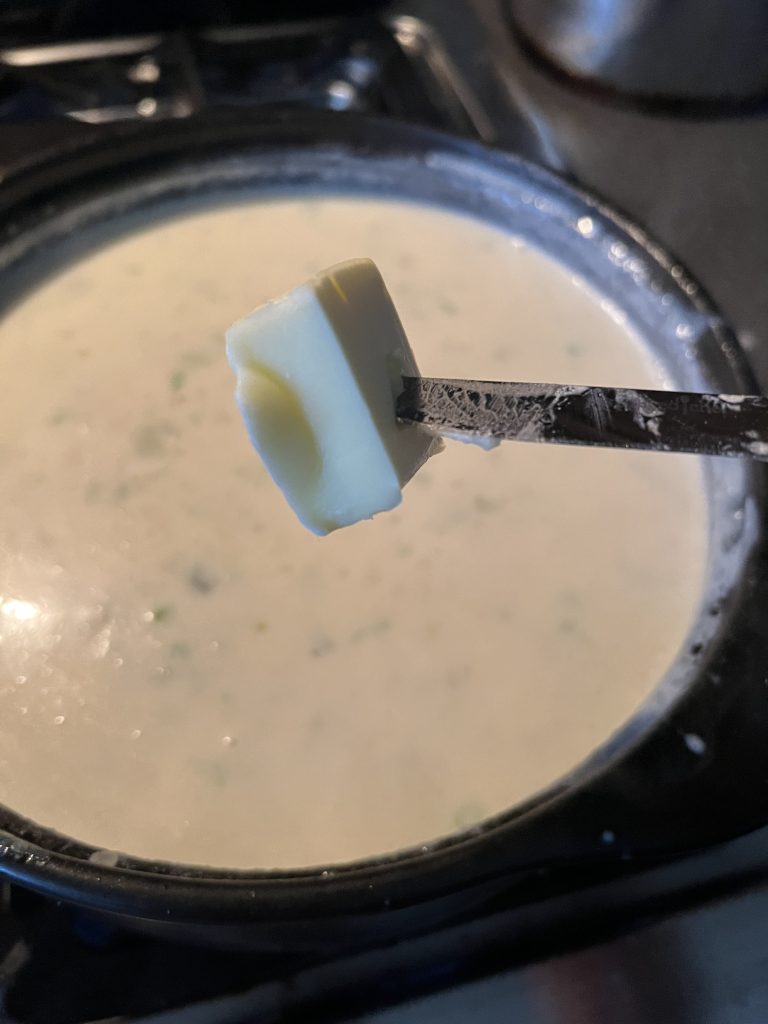 I decidedto addbutter to the soup anyway