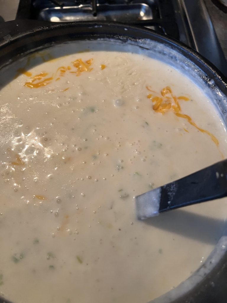 finished recipe for potato soup